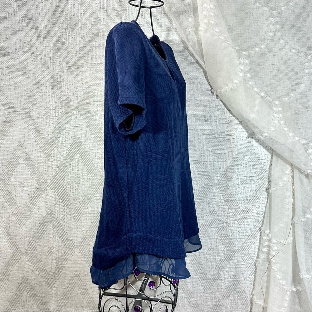 Anthropologie Deletta soledad navy keyhole blouse size M - Picture 8 of 8